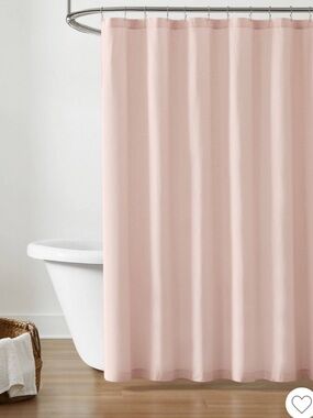 Brooklyn Loom Solid Cotton Percale Shower Curtain Blush. 72"x72" new